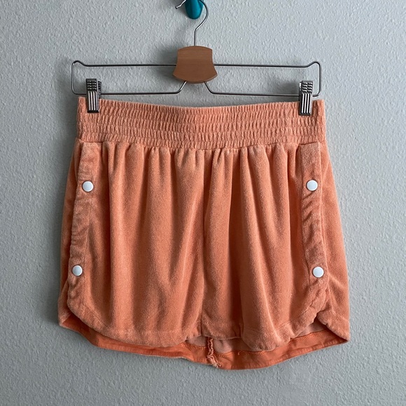 Nike Dresses & Skirts - Nike Creamsicle Orange Terrycloth Towel skirt snap slits small mini skirt